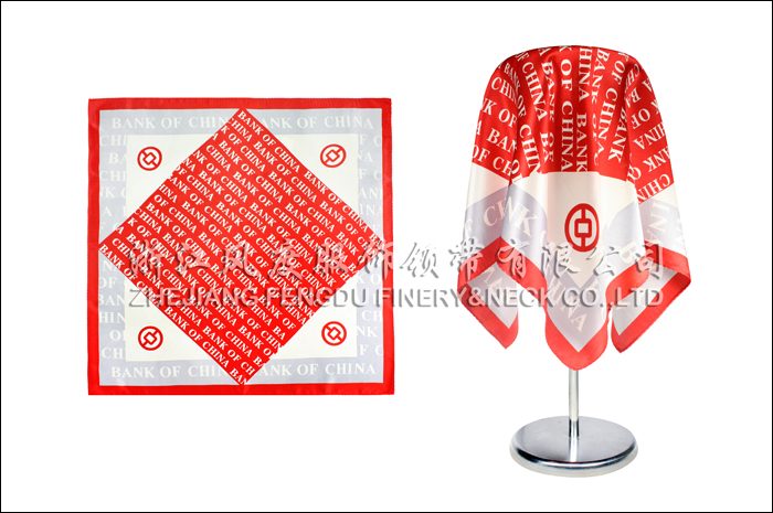 中国银行 真丝小方巾 规格：53x53